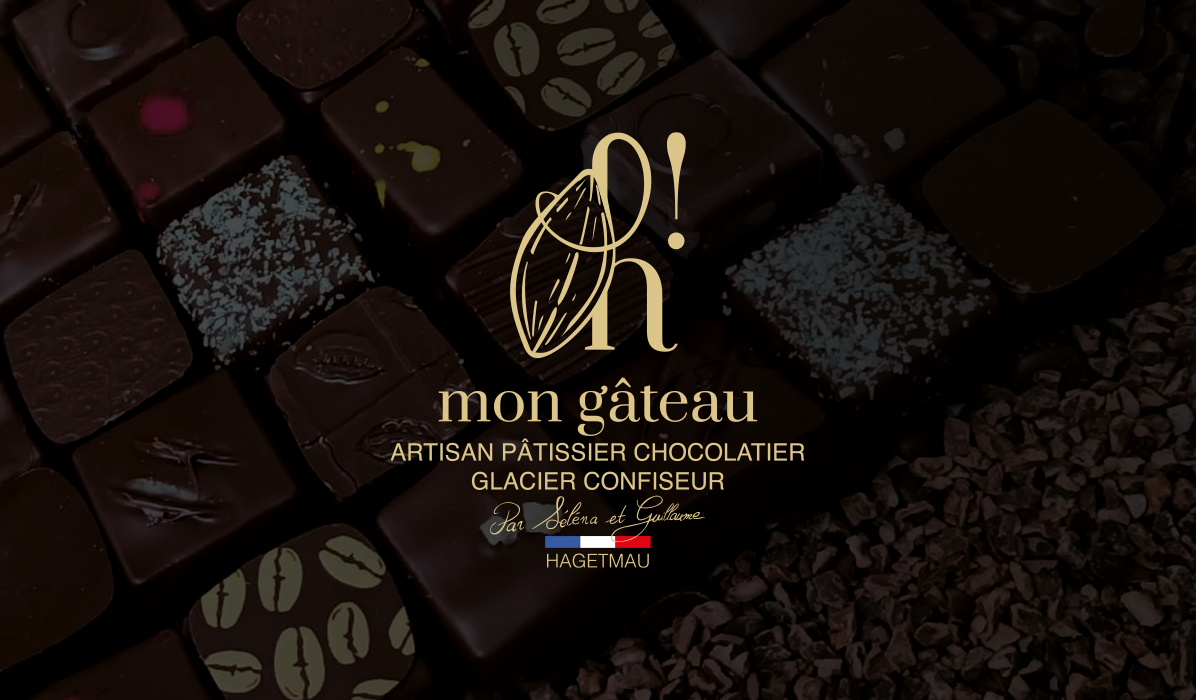 Logo et Identité Visuelle de la pâtisserie artisanale Oh ! Mon gâteau à Hagetmau dans les Landes