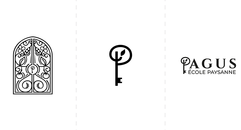 Déclinaison du logo Pagus, école paysanne